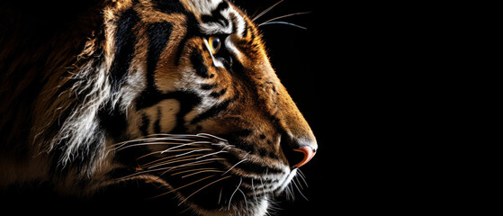 Tiger in front of a black background illustration (AI Generated)