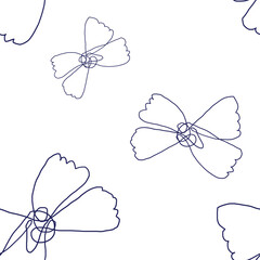 seamless hand-drawn butterflies