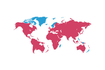 world map made of splashes