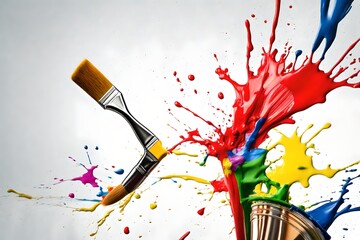 paint brush and paint