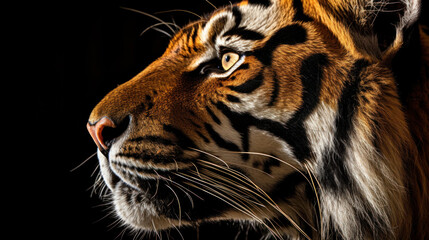 Tiger in front of a black background (AI Generated)