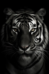Tiger in front of a black background (AI Generated)