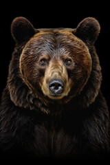 Bear in front of a black background (AI Generated)
