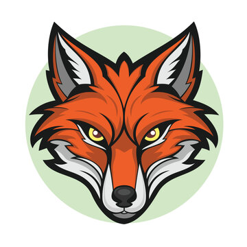 fox head mascot vector art illustration design
