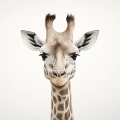 Fototapeten Beautiful giraffe on a white background (AI Generated)  © Djomas