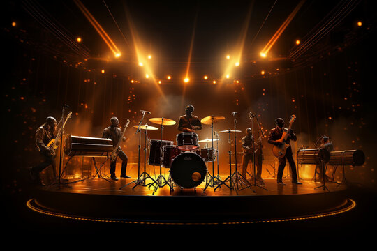 live concert rhythm music band 3d rendering element