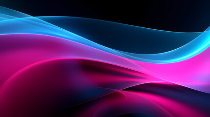 Abstract colorful neon background with waves. Generative AI