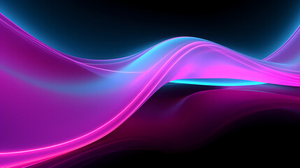Abstract colorful neon background with waves. Generative AI