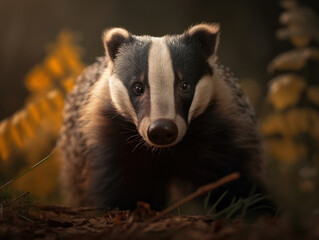 Badger portrait created with Generative AI technology