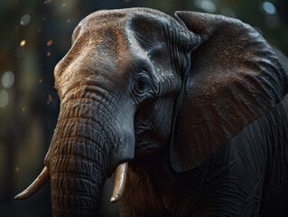 Elephant portrait created with Generative AI technology