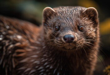 Mink portrait created with Generative AI technology