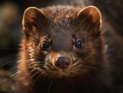Mink portrait created with Generative AI technology