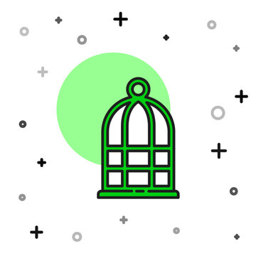 recommend clip art: Filled outline Cage for birds icon isolated on white background. Vector