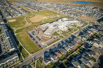 Sweeping Aerial View of Evergreen, Saskatoon, Saskatchewan