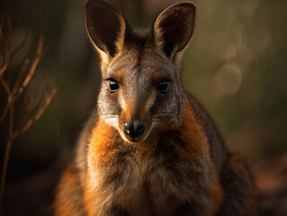 Wallaby portrait created with Generative AI technology