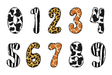 Handcrafted Animals number color creative art typographic design