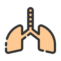lungs line icon best for web design