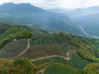 Fototapeta na wymiar Drone fly over mountain in chiayi county of Taiwan