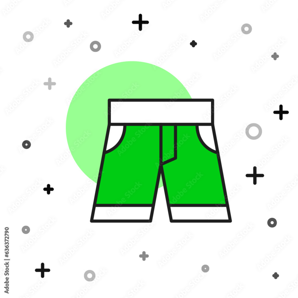 Sticker Filled outline Short or pants icon isolated on white background. Vector