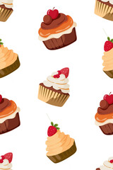 Cupcake seamless pattern 