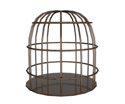 3d rendering old bird cage