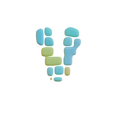 Geometric Drops 3D Alphabet or Lettering