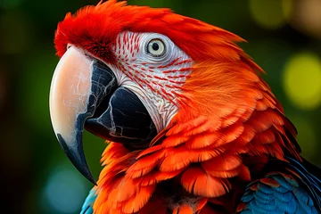 Gordijnen portrait of red macaw parrot © ARAMYAN