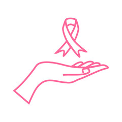 pink world cancer day icon