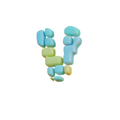 Geometric Drops 3D Alphabet or Lettering