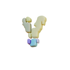 Geometric Drops 3D Alphabet or Lettering