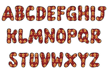 Handcrafted Christmas letters color creative art typographic design