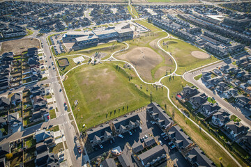 Sweeping Aerial View of Evergreen, Saskatoon, Saskatchewan