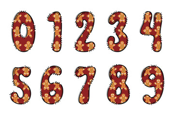 Naklejka premium Handcrafted Christmas number color creative art typographic design