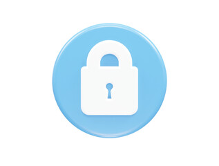Security icon lock 3d vector rendering transparent element 