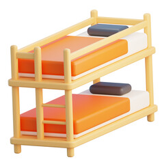 3d bunk bed with isolated background