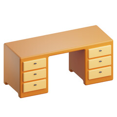 3d manager desk with isolated background