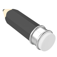 3D pencil. 3D illustration. 3D rendering.