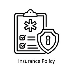 Insurance Policy Outline  Icon Design illustration. Pharmacy Symbol on White background EPS 10 File