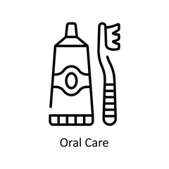 Oral Care Outline  Icon Design illustration. Pharmacy Symbol on White background EPS 10 File