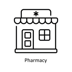 Pharmacy Outline  Icon Design illustration. Pharmacy Symbol on White background EPS 10 File