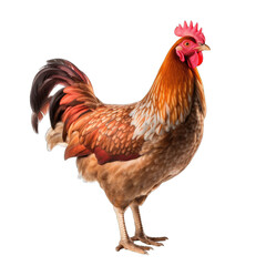 Fototapeta premium Brown hen isolated on transparent background. Chicken isolated