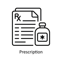 Prescription Outline  Icon Design illustration. Pharmacy Symbol on White background EPS 10 File © Design Circle 