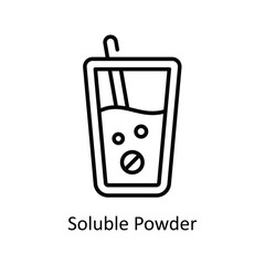 Soluble Powder Outline  Icon Design illustration. Pharmacy Symbol on White background EPS 10 File