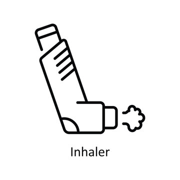 Inhaler Outline  Icon Design illustration. Pharmacy Symbol on White background EPS 10 File
