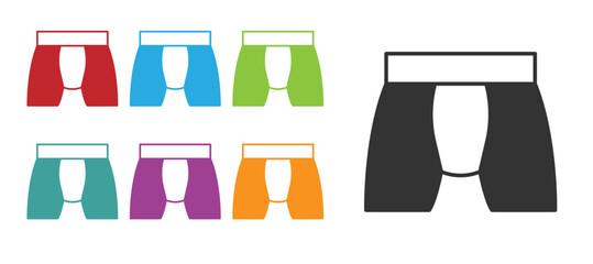 Black Men underpants icon isolated on white background. Man underwear. Set icons colorful. Vector