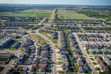 Sweeping Aerial View of Evergreen, Saskatoon, Saskatchewan