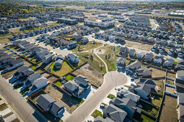 Fototapeta premium Kensington neighbourhood Aerial in Saskatoon