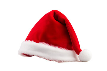 A Santa Claus Christmas hat on a white background isolated PNG