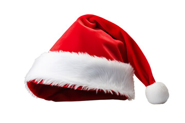 A Santa Claus Christmas hat on a white background isolated PNG