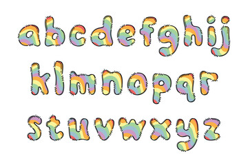 Handcrafted Pastel Rainbow letters color creative art typographic design